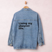 Leef mijn oké-leven. Grappig basistekst ontwerp Denim Jacket (Hangar)