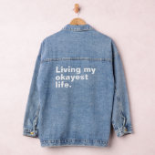 Leef mijn oké-leven. Grappig basistekst ontwerp Denim Jacket (Hangar)