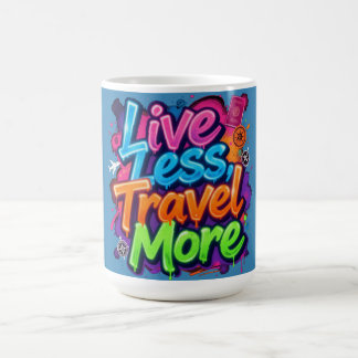 Leef Minder Reis Meer Neon Graffiti Reis Citaat Koffiemok