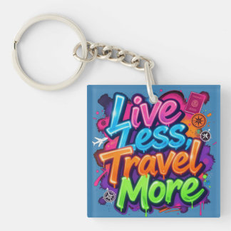 Leef Minder Reis Meer Neon Graffiti Reis Citaat Sleutelhanger