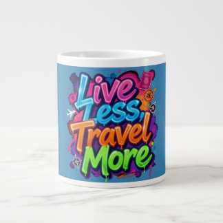 Leef Minder Reis Meer Neon Graffiti Reis Quote Grote Koffiekop