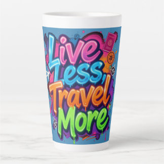 Leef Minder Reis Meer Neon Graffiti Reis Quote Latte Mok