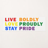 Leef moedig Liefde Trots Blijf Trots Yoga Mat (Voorkant (horizontaal))