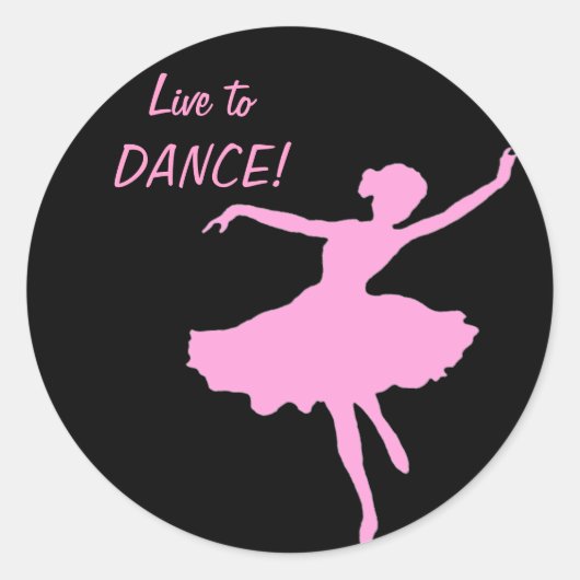 Leef naar DANCE! Ronde Sticker (Voorkant)