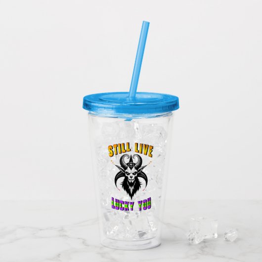 Leef nog steeds gelukkig acryl drinkbeker (Achterkant ijs)