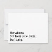 Leef nog steeds uit dozen, beoordeel geen grappige notitiekaartje (Voorkant)