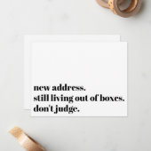 Leef nog steeds uit dozen, beoordeel geen grappige notitiekaartje (Voorkant / Achterkant in situ)