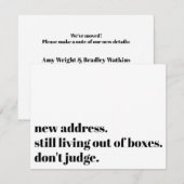 Leef nog steeds uit dozen, beoordeel geen grappige notitiekaartje (Voorkant / Achterkant)