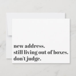 Leef nog steeds uit dozen, oordeel niet over Kaart Notitiekaartje