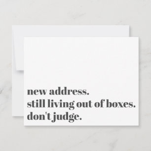 Leef nog steeds uit dozen, oordeel niet over Kaart Notitiekaartje