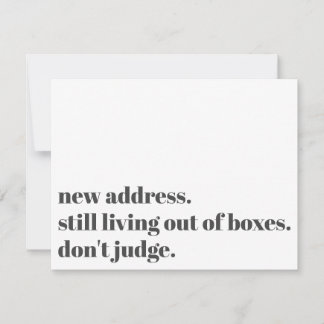 Leef nog steeds uit dozen, oordeel niet over Kaart Notitiekaartje