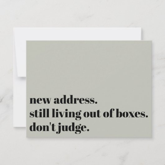 Leef nog steeds uit dozen, oordeel niet over Sage  Notitiekaartje (Voorkant)