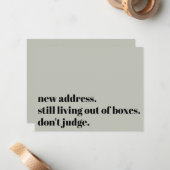 Leef nog steeds uit dozen, oordeel niet over Sage  Notitiekaartje (Voorkant / Achterkant in situ)