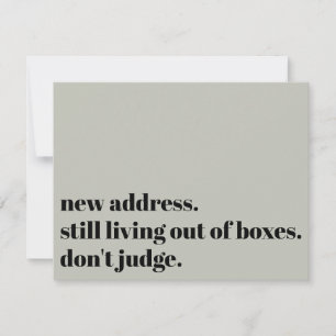 Leef nog steeds uit dozen, oordeel niet over Sage  Notitiekaartje