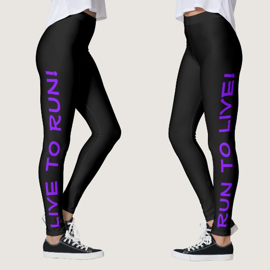 Leef om te hardlopen! Hardloop om te leven! Zwarte Leggings