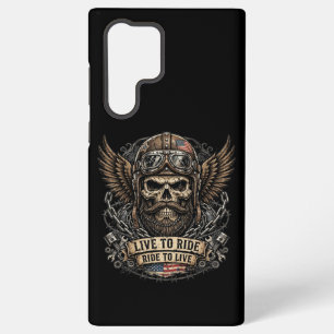Leef om te rijden Bearded Skull Biker Samsung Galaxy Hoesje