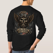 Leef om te rijden Bearded Skull Biker  T-shirt (Achterkant)