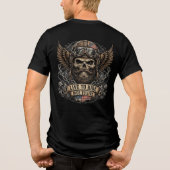 Leef om te rijden Bearded Skull Biker Tri-Blend Shirt (Achterkant)
