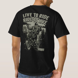 Leef Om Te Rijden Rijd Om Te Leven Baardige Biker  T-shirt