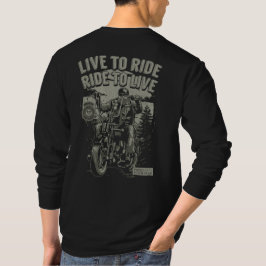 Leef Om Te Rijden Rijd Om Te Leven Baardige Biker  T-shirt