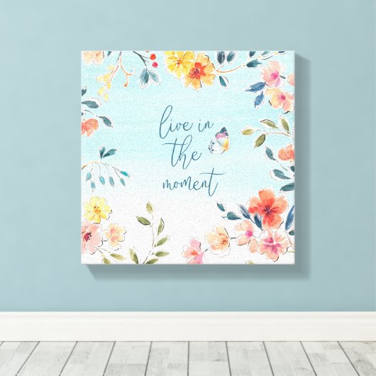 Leef op het moment - de borsten van de Natuur Canvas Afdruk (Insitu (Houten vloer))