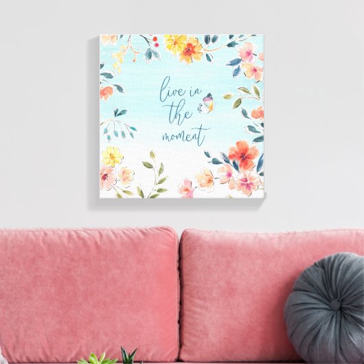 Leef op het moment - de borsten van de Natuur Canvas Afdruk (Insitu (Woonkamer))