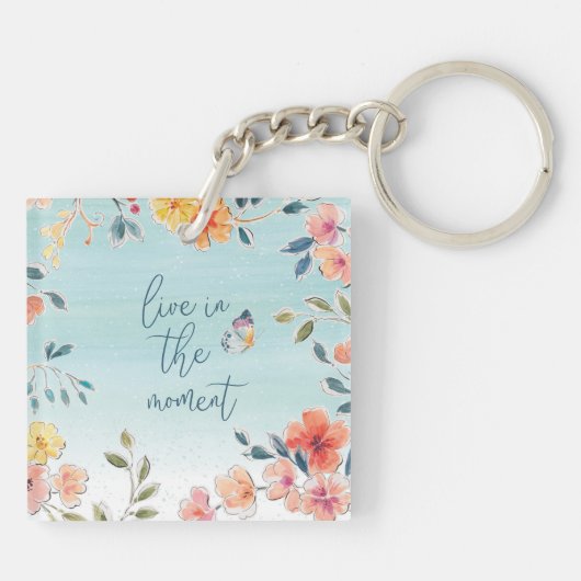 Leef op het moment - de borsten van de Natuur Sleutelhanger (Achterkant)