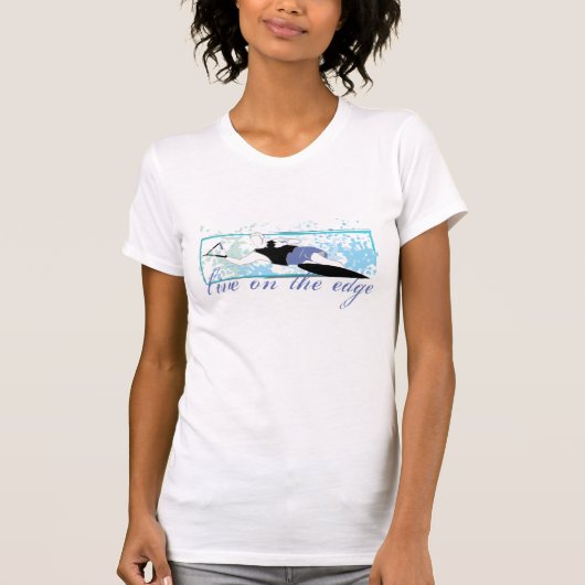 Leef op het T-shirt van de Rand Slalom Waterski (Voorkant)