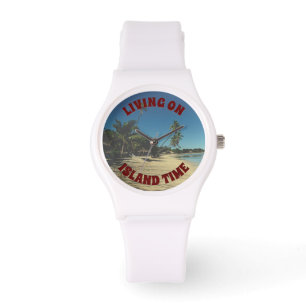 Leef op Island Time Horloge