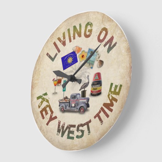 Leef op Key West Time Clock Grote Klok (Hoek)