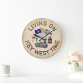 Leef op Key West Time Clock Grote Klok (Huis)