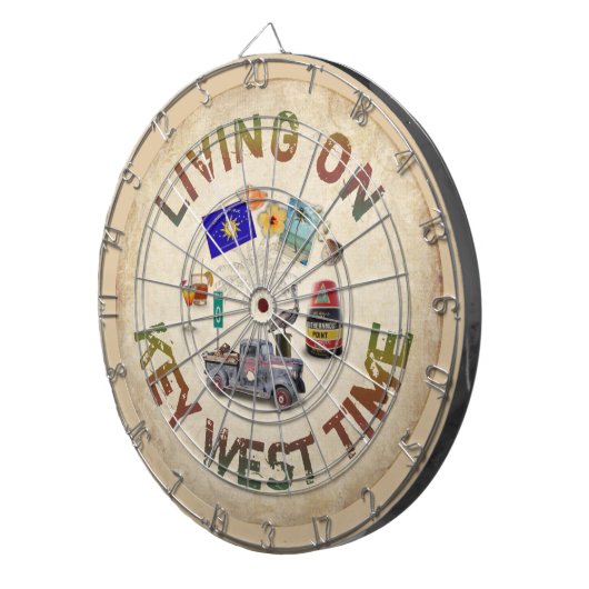 Leef op Key West Time Dartbord (Voorkant Rechts)