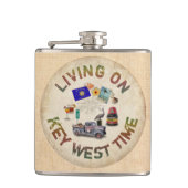 Leef op Key West Time Heupfles (Voorkant)