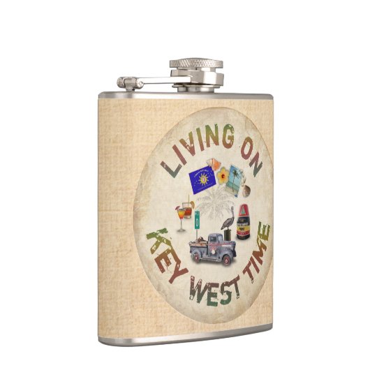 Leef op Key West Time Heupfles (Rechts)