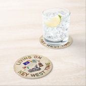 Leef op Key West Time Ronde Kartonnen Onderzetter (Insitu)