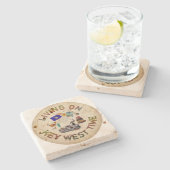 Leef op Key West Time Stenen Onderzetter (Zijkant)