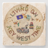 Leef op Key West Time Stenen Onderzetter (Voorkant)