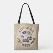 Leef op Key West Time Tote Bag (Achterkant)