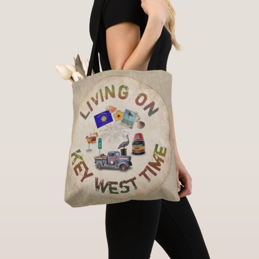 Leef op Key West Time Tote Bag (Dichtbij)