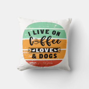 Leef op Koffieliefde en honden Kussen