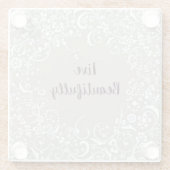 Leef prachtig grijs linnen-look  glazen onderzetter (Achterkant)