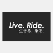 Leef. Rijden. Rechthoekige Sticker (Voorkant)