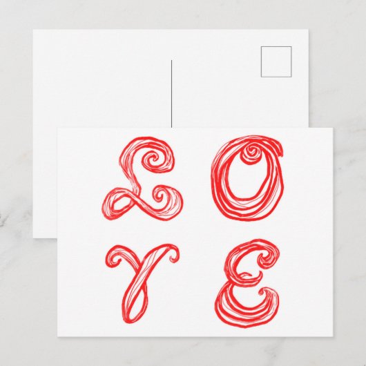 LEEF rode letters van tekstweefsel Briefkaart (Voorkant / Achterkant)