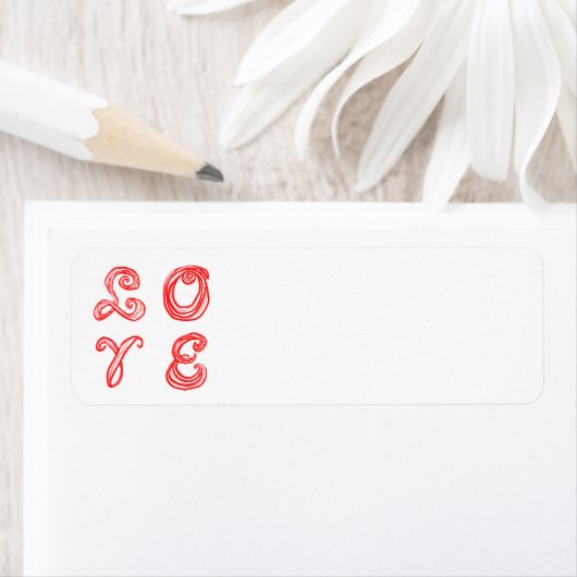 LEEF rode letters van tekstweefsel Etiket (Insitu)