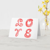 LEEF rode letters van tekstweefsel Kaart (Gele Bloem)