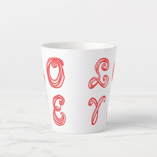 LEEF rode letters van tekstweefsel Latte Mok (Voorkant)