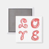 LEEF rode letters van tekstweefsel Magneet (Voorkant / Achterkant)