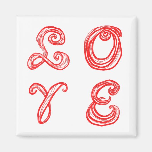 LEEF rode letters van tekstweefsel Magneet (Voorkant)