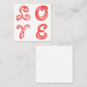 LEEF rode letters van tekstweefsel Notitiekaartje (Voorkant / Achterkant)