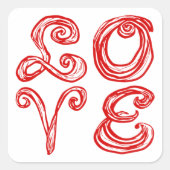 LEEF rode letters van tekstweefsel Vierkante Sticker (Voorkant)